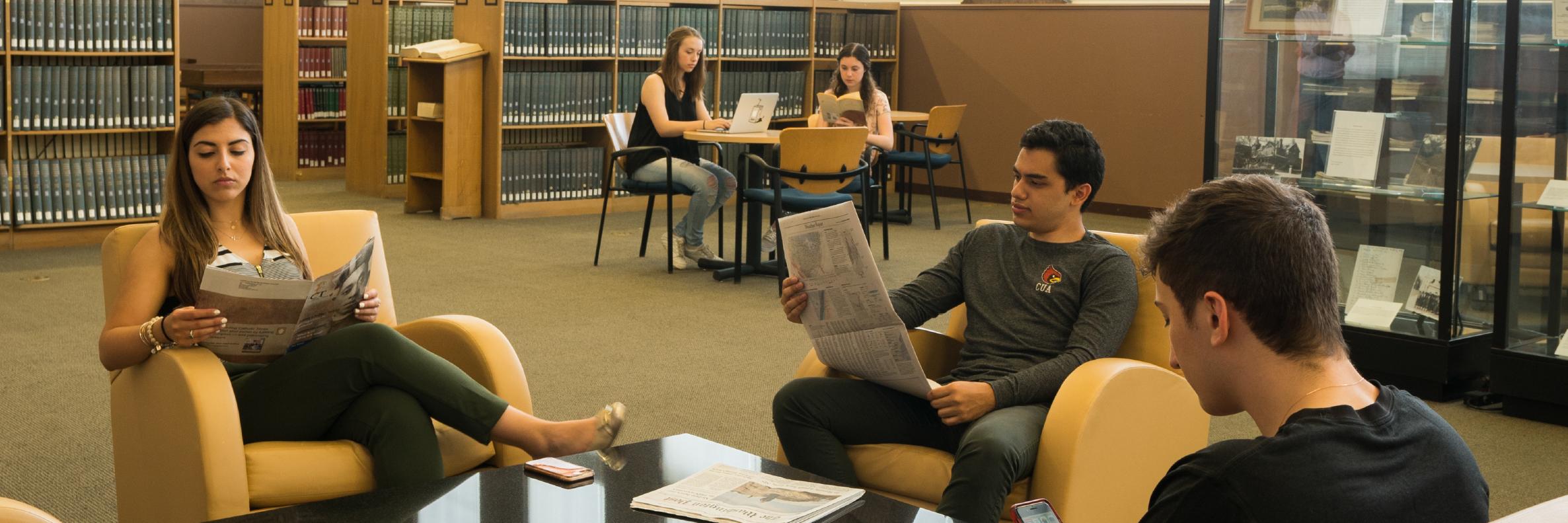 Students in Mullen Library