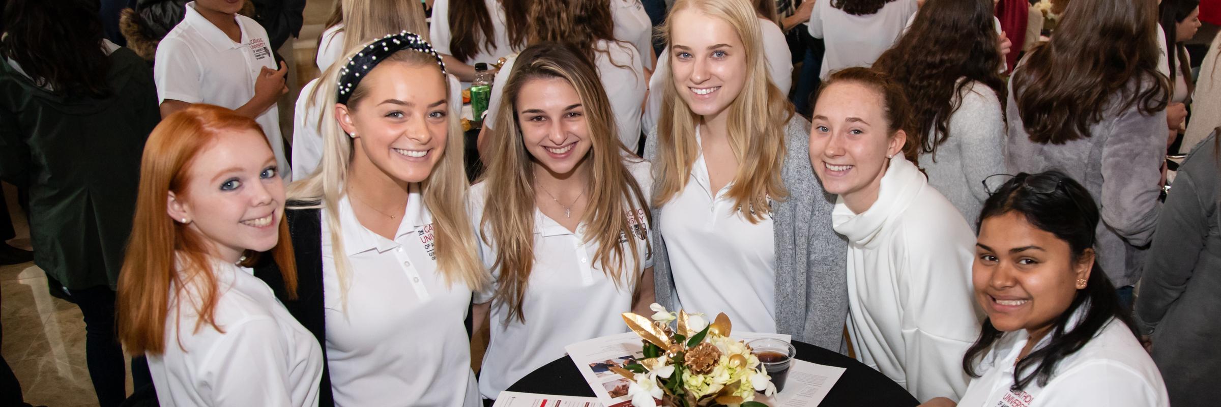 Nursing students at an event