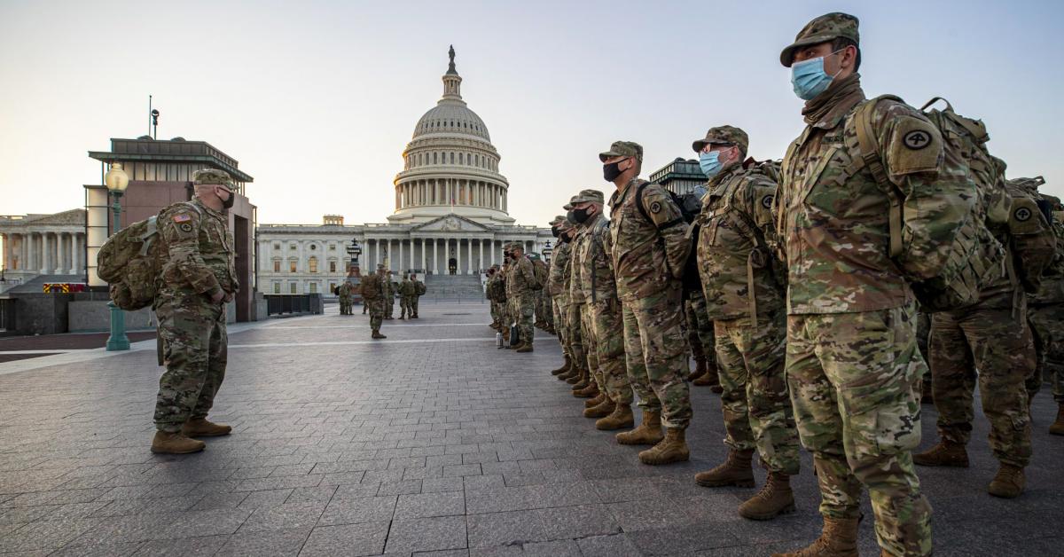 Troops guarding the U.S. Capitol