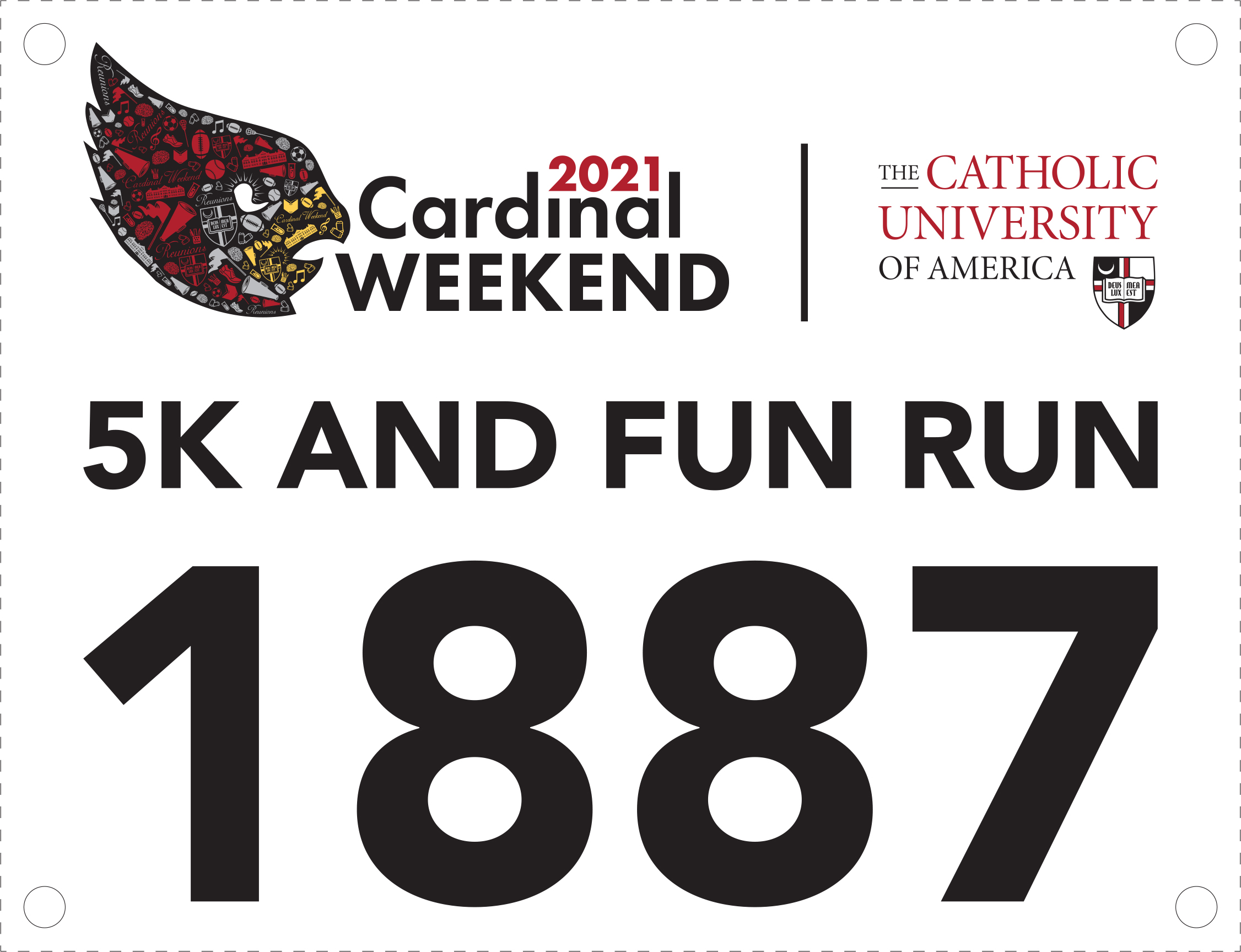 Cardinal Weekend 2021 race bib