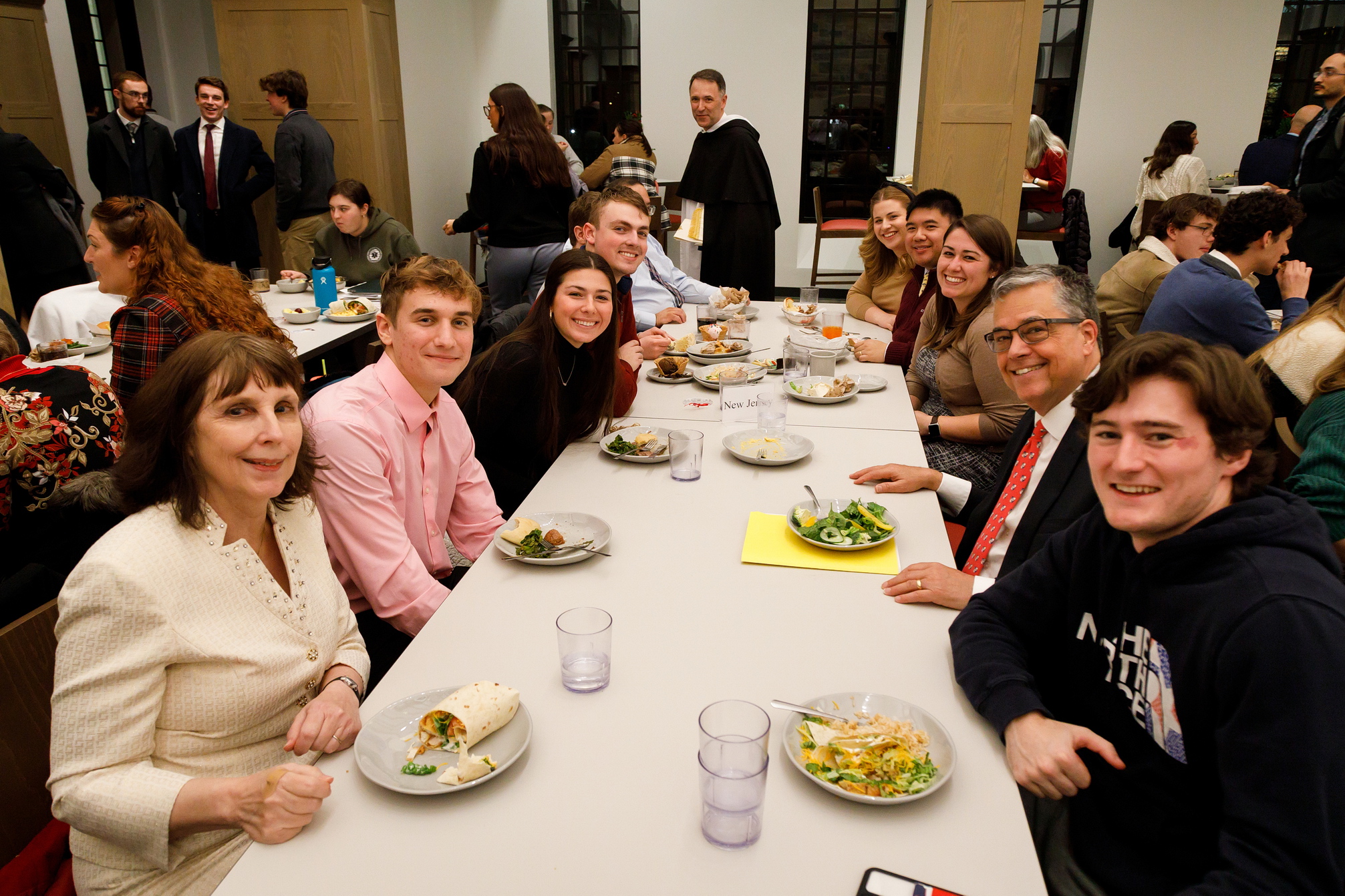 President Kilpatrick and wife Nancy eating with students
