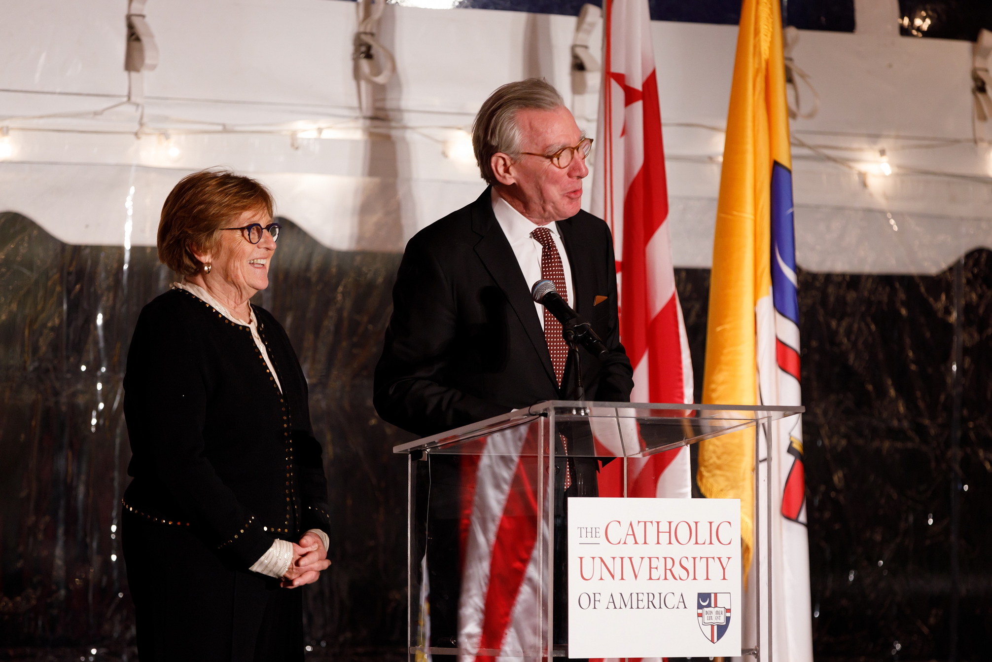 John and Jeanne Garvey speaking 