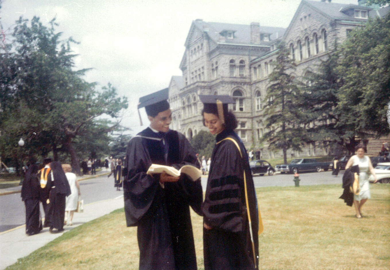 Tim and Rose Marie D'Silva at graduation in 1964