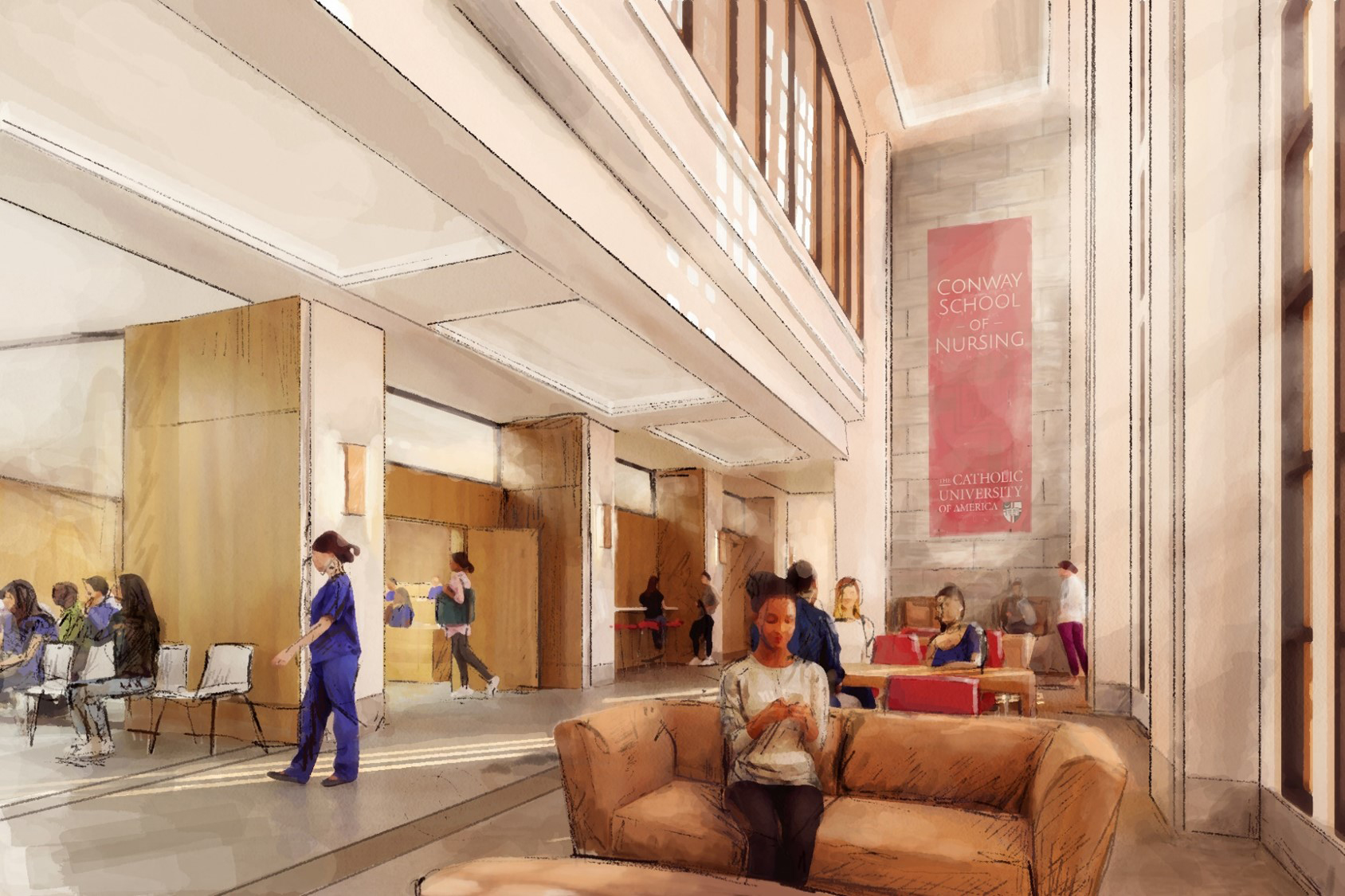 Interior rendering of the new nursing building