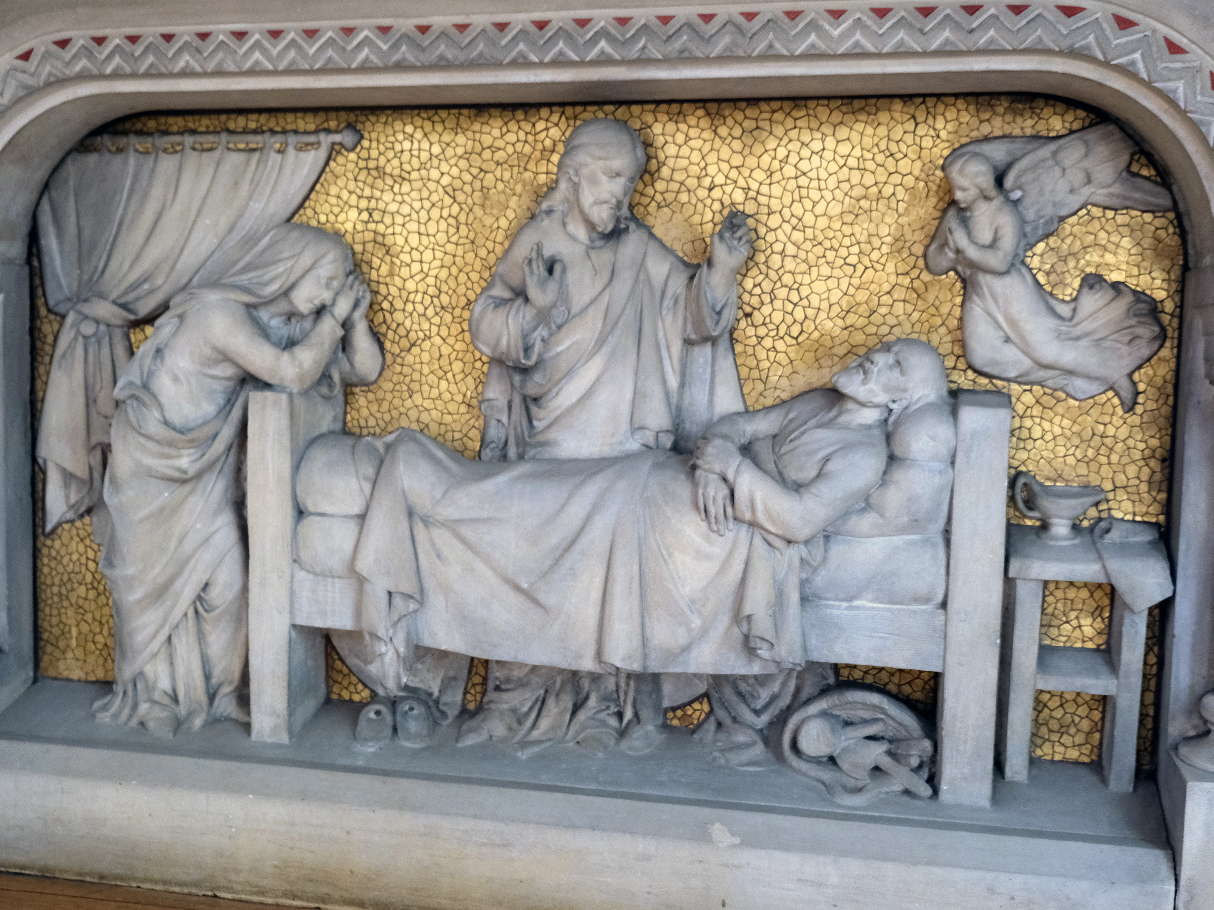 Detail of the St. Joseph side altar in Caldwell Chapel