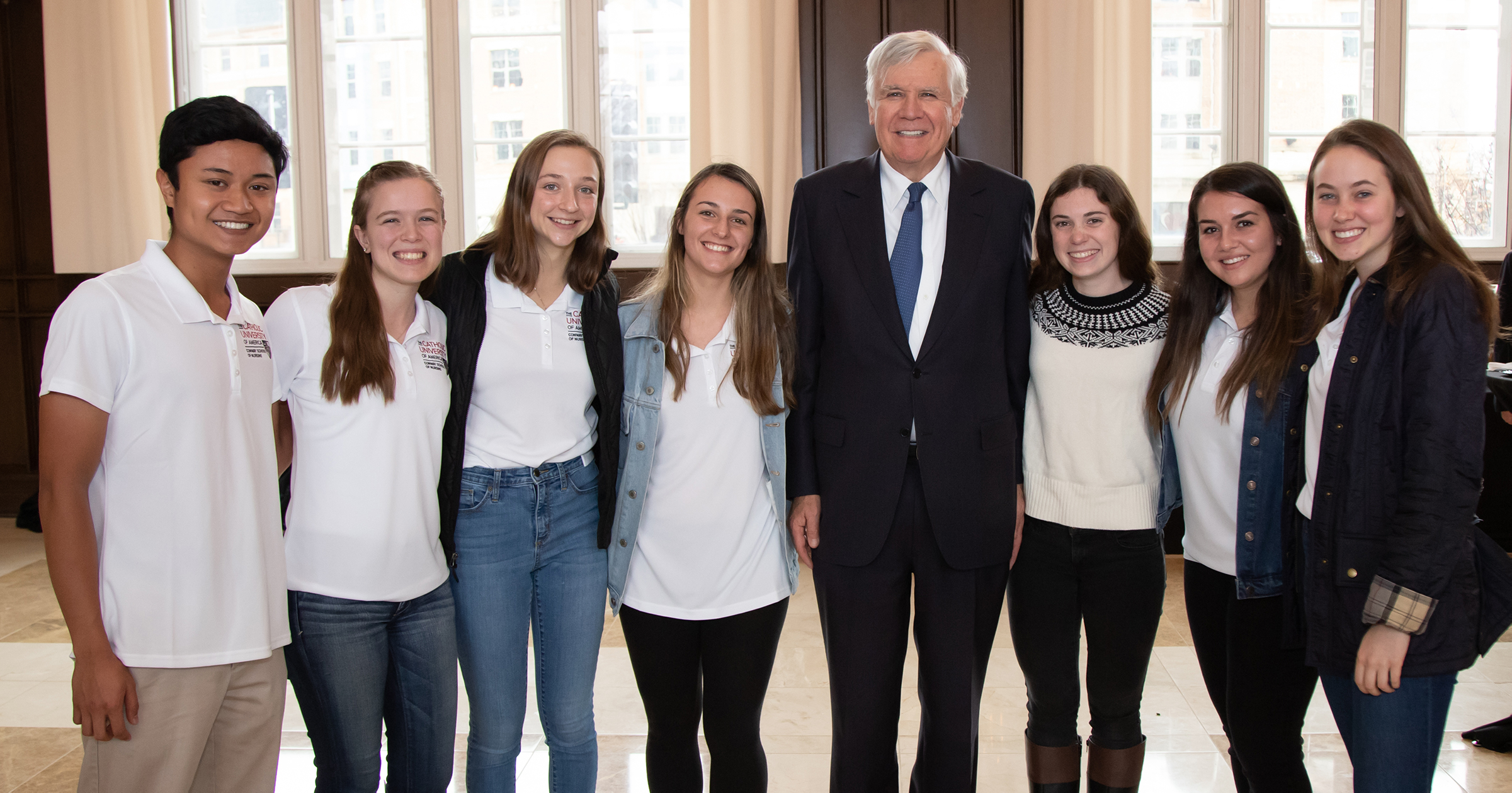 Bill Conway with nursing students