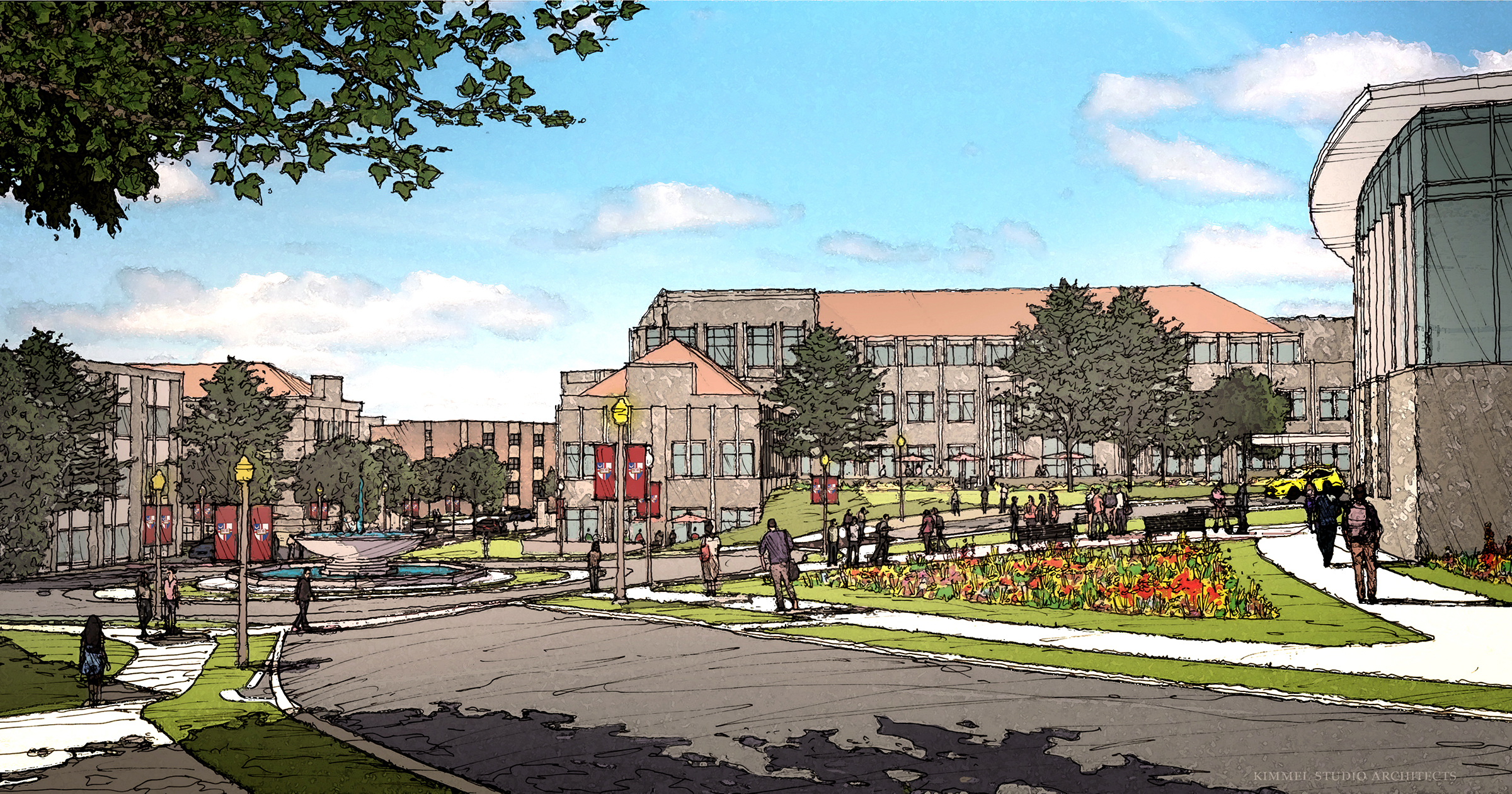 Early rendering of the Nursing and Sciences building