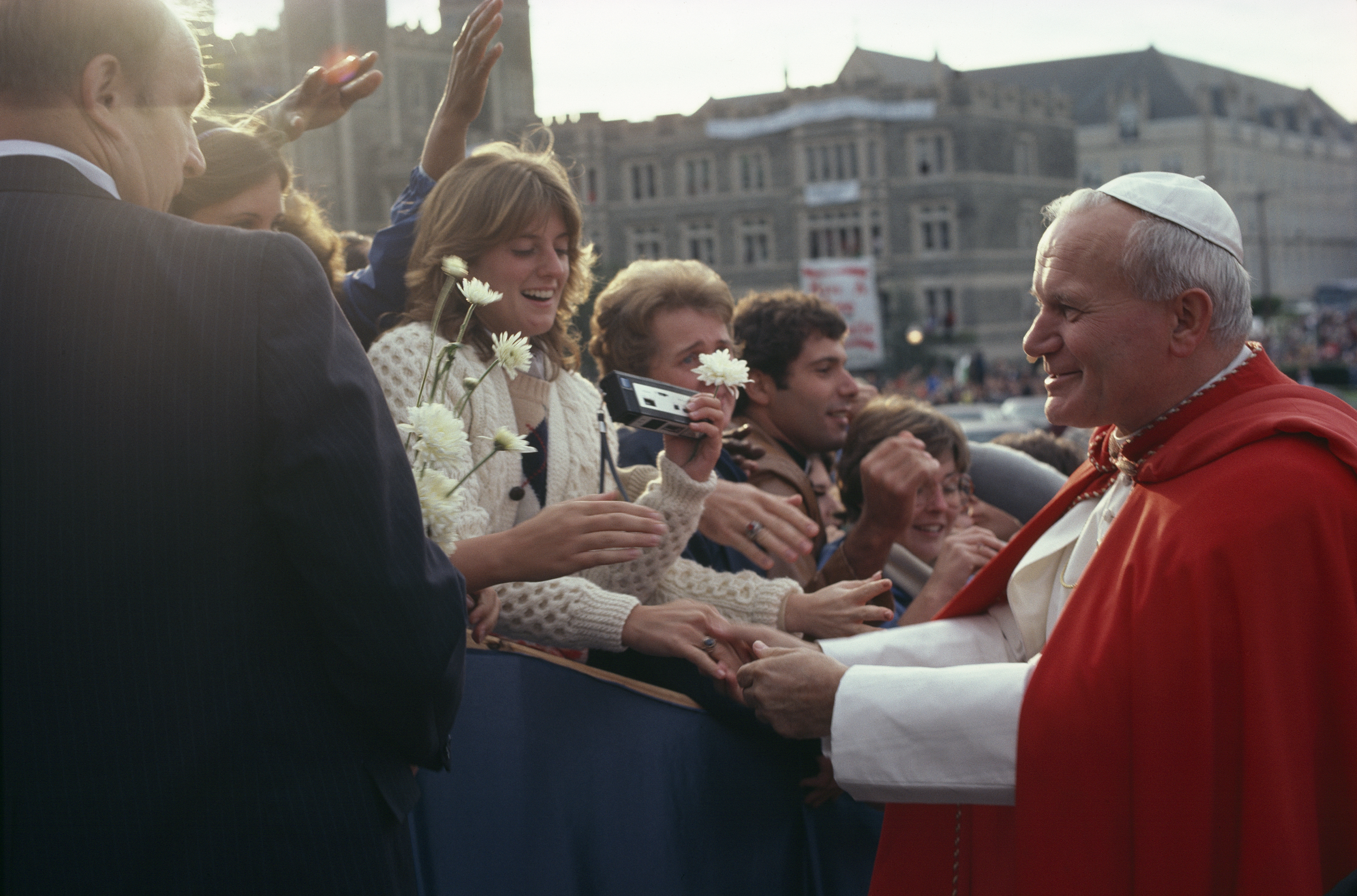 Saint John Paul II visits Catholic University.