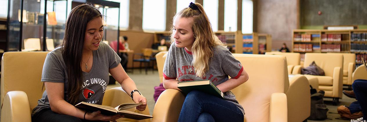 Students studying in Mullen Library