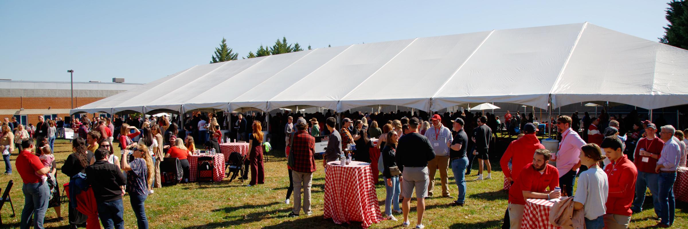Alumni at Cardinal Weekend Tent Party