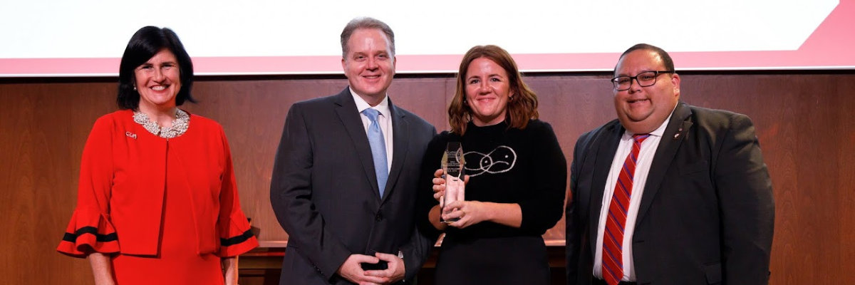 Amanda Pellegrino receives one of the 2023 Young Alumni Achievement Awards