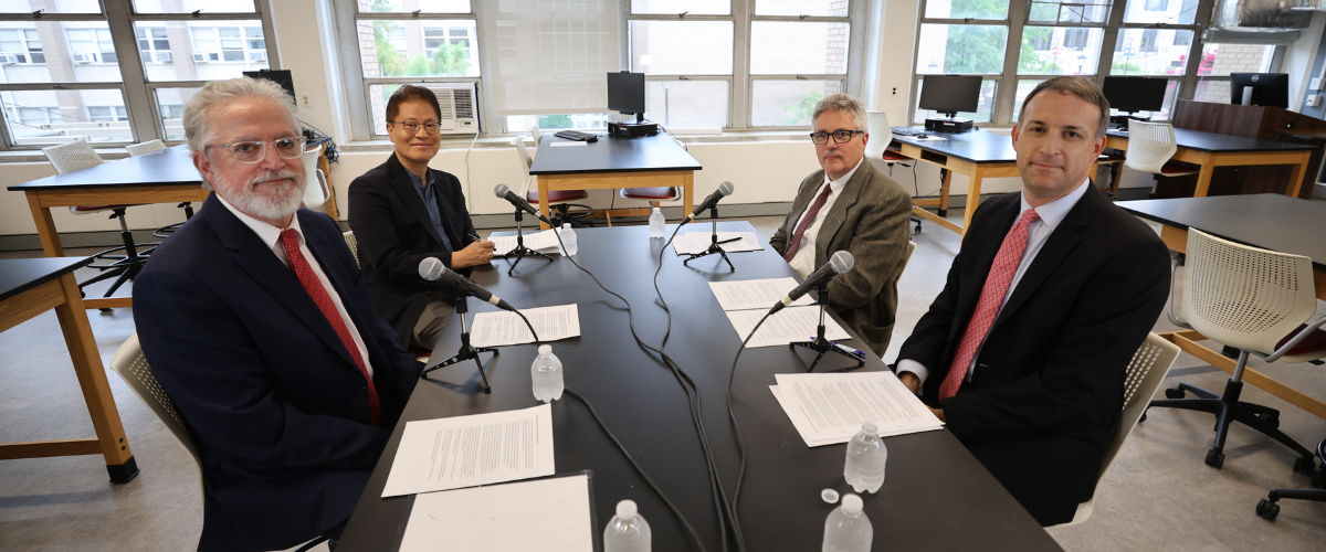 William Roth, Joseph Yost, Dean Steven Brown and Professor Hanseok Ko
