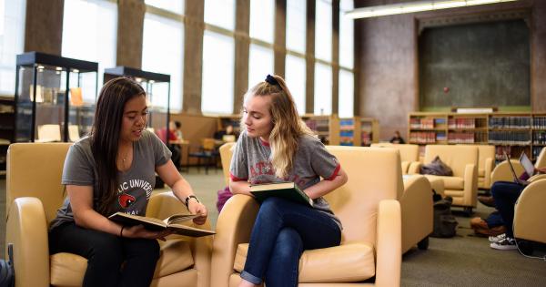 Students reading in the Mullen Library