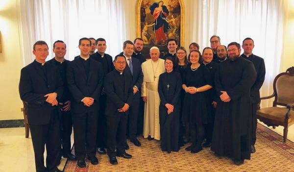 Canon Law students with Pope Francis