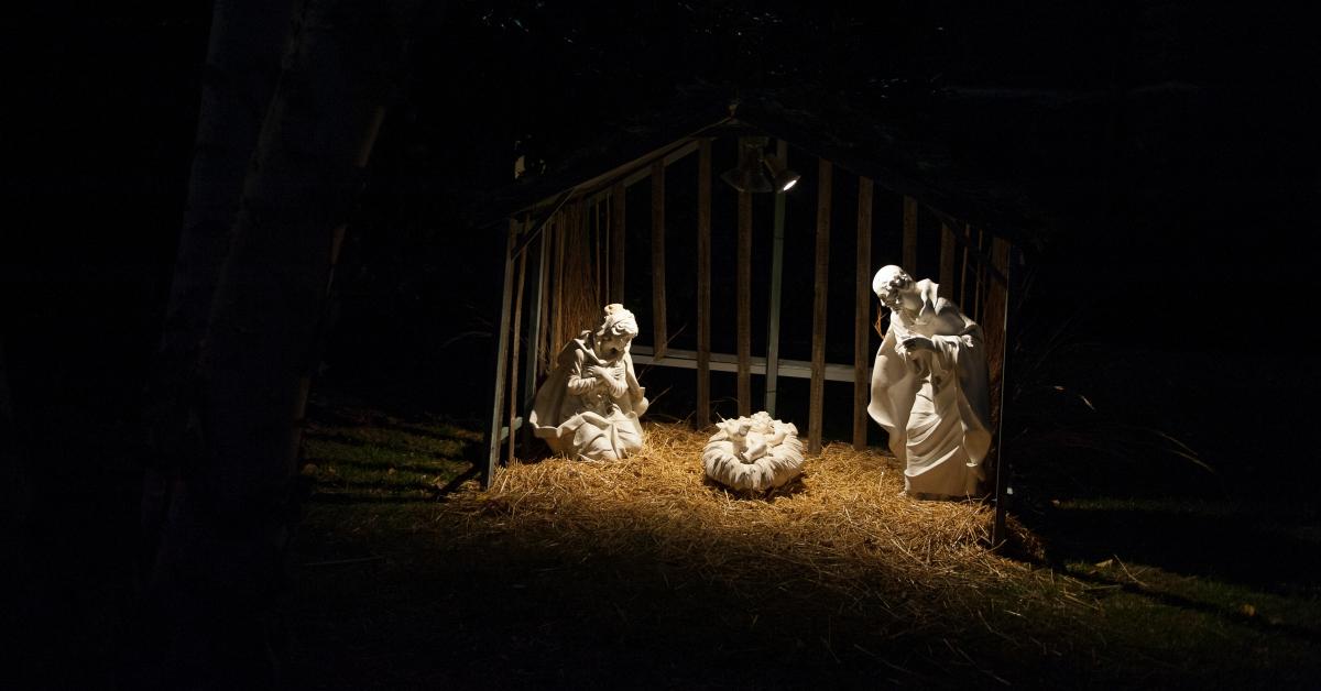 Campus nativity scene by McMahon Hall