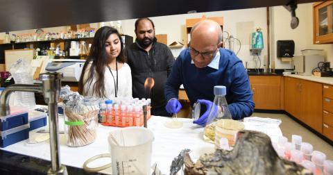 Dr. Rao in a biology lab