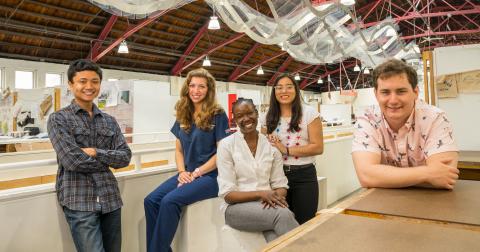 Scholarship students in the Crough Center for Architectural Studies