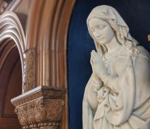 Statue of Mary in Caldwell Hall