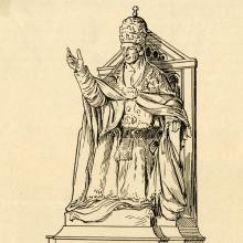 Drawing of the statue of Pope Leo