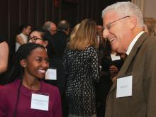 Student and donor at the Scholarship Dinner